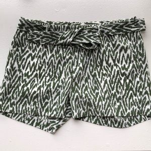 Green and white patterned shorts- Banana Republic